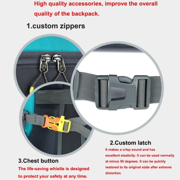 BSCI Water Resistant Hiking Backpack 60L Hiking Mountaineering Backpack