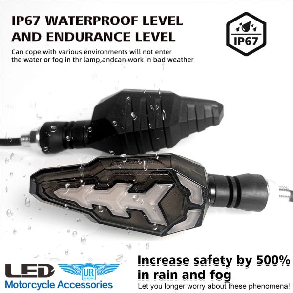 Long-lasting Normal Light/Water Lamp Motorcycle Turn Signal Lights Lifespan 30000hours