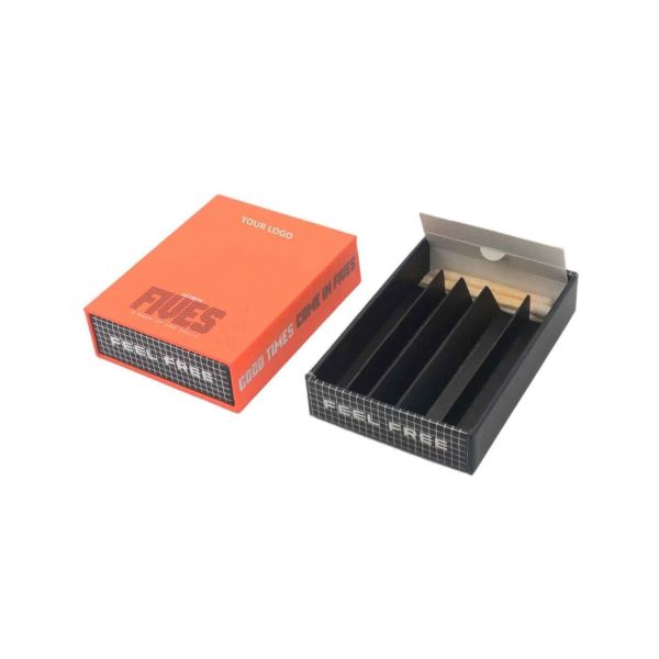 Embossed Multipack Prerolls Joint Paper Box Packaging with Match Compartment