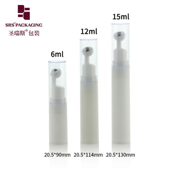 Eye Cream Plastic Roll On Applicator Bottle White 6ML 12ML 15ML