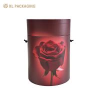 Boîte à cadeaux en papier à fleurs ronde avec poignée en coton pour des arrangements floraux élégants et des cadeaux