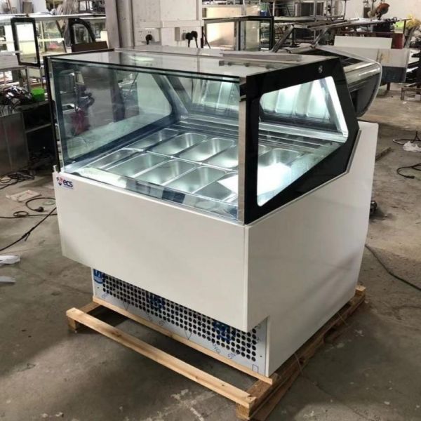 10Pans Commercial Gelato Display Freezer Hard Icecream Refrigerator