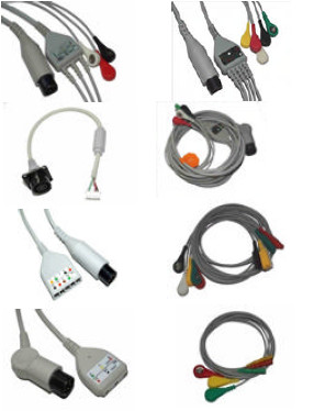 Common 3 Lead 5 Lead ECG Cable Set , LL / Din Style ECG Trunk cable