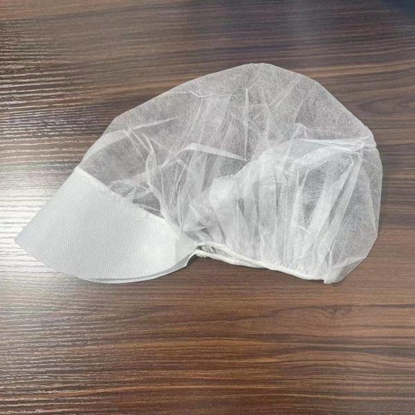 Workshop Food Industry PP Hair Cover White Disposable Non Woven Bouffant Peak Caps