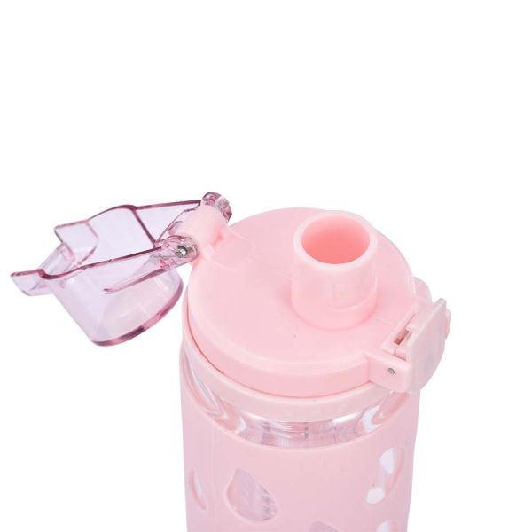 500ml Reusable Glass Motivational Water Bottle With Time Marker Reminder