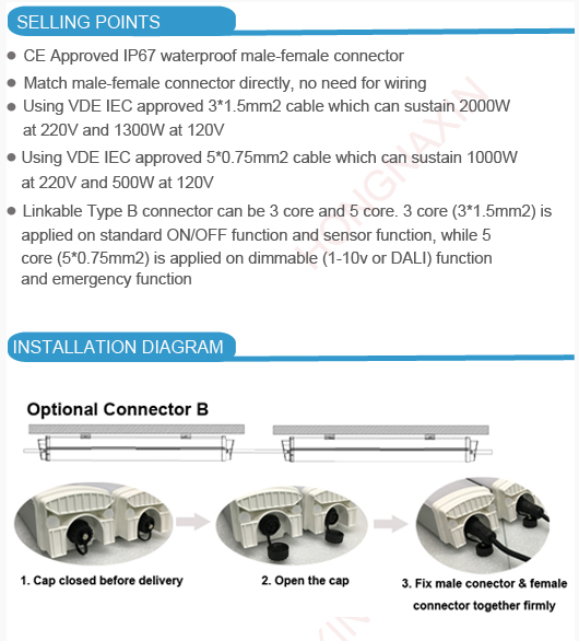 3000K 4 Foot T8 Led Tube Light 40W Energy Saving 20000 Hours Linkable Type B