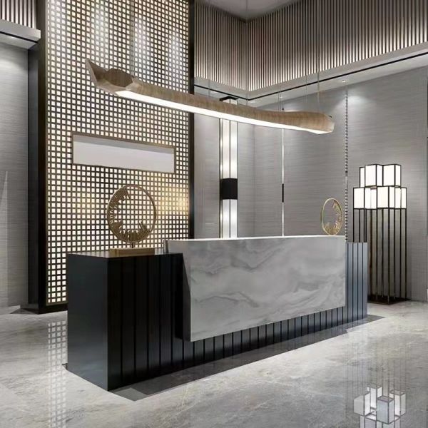 Commercial Hotel Lobby Furniture Upscale Hotel Reception 5 Models Open Front Desk