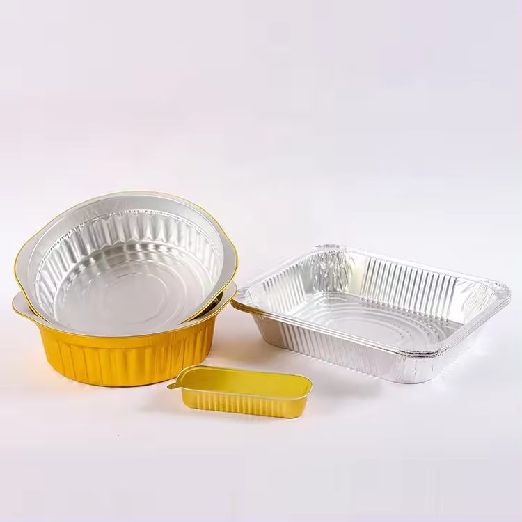 7 Inch Full-size Silver Food-grade BBQ Foil Container With Lid Ideal for Pizza Picnic