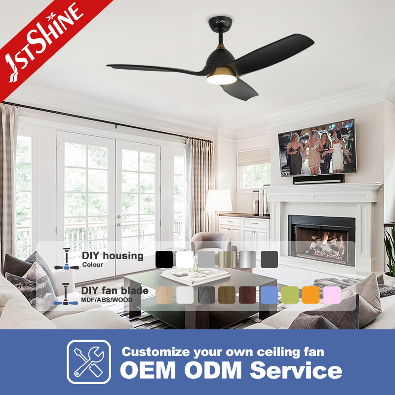 64 Inch Solid Wood Ceiling Fan with DC Motor for High Airflow in Large Spaces
