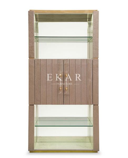 Dining Room Wooden Cupboard Storage Display Glass Cabinet