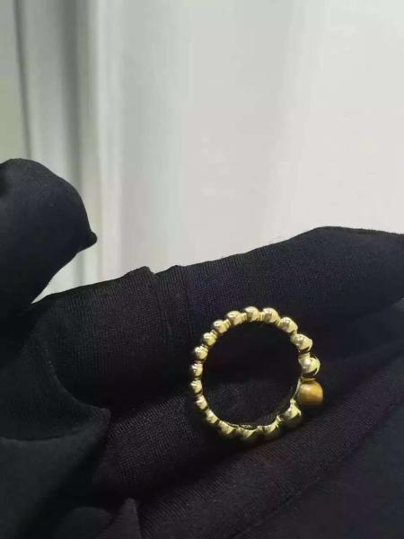 Real Gold Ring Van Cleef & Arpels Perlée Variation Ring with Tiger's Eye Stone