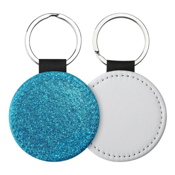 Personalized Sparkle Leather Pendant Key Chain For Sublimation Printing