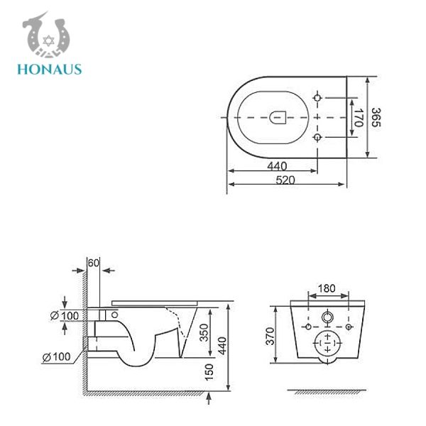 European Style Gravity Flushing Wall Hung Toilet Bowl Sanitaryware Ceramic WC