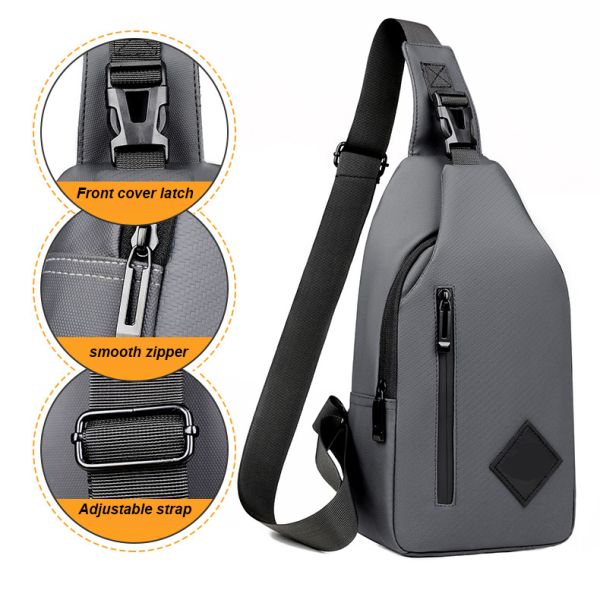 Customized Waterproof Chest Bags With USB Charging Port Crossbody Sling Bag