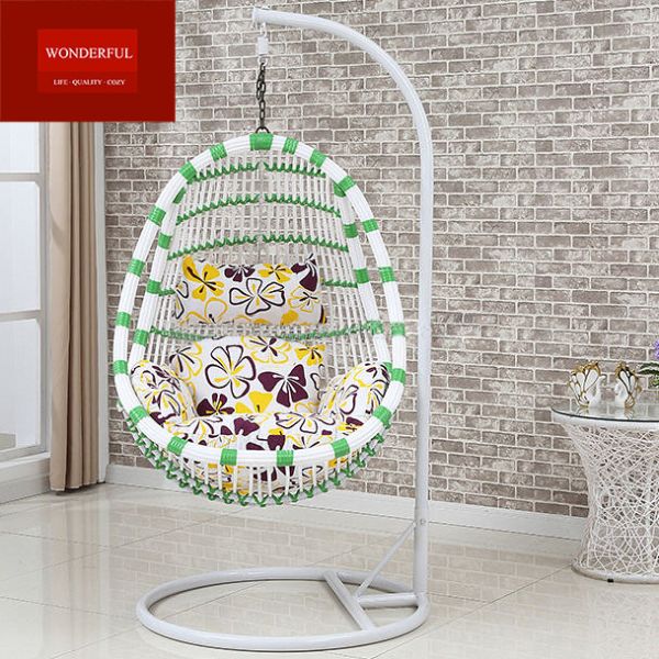Modern Design Style Metal Frame Single Hanging Chair for Indoor or Outdoor Spaces