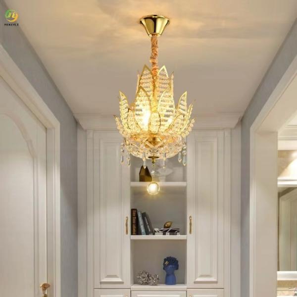 Luz moderna do ouro K9 Crystal Chandeliers Crystal Hanging Ceiling do diodo emissor de luz