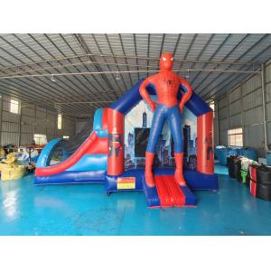 Изготовление скакалка надувный вышибальщик комбинированный с слайд SpidermMan Castle