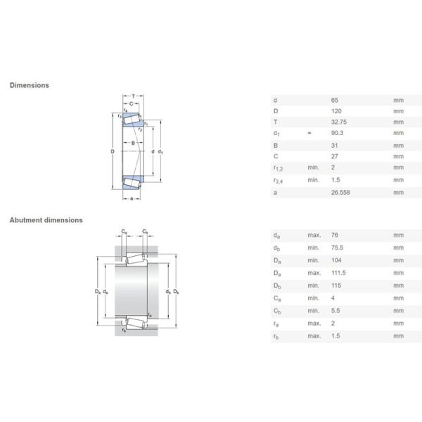 High Speed Tapered Thrust Bearing Low Noise ABEC-1 For Mining Equipment