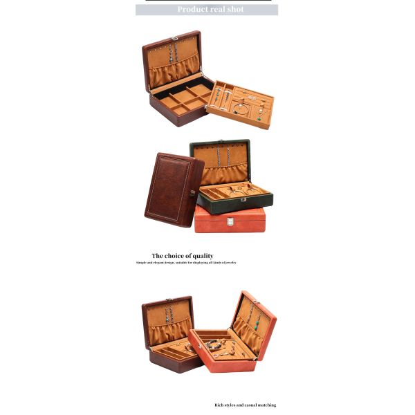 Portable Spacious Space Faux Leather Jewelry Luxury Buckle Organizer for Travel