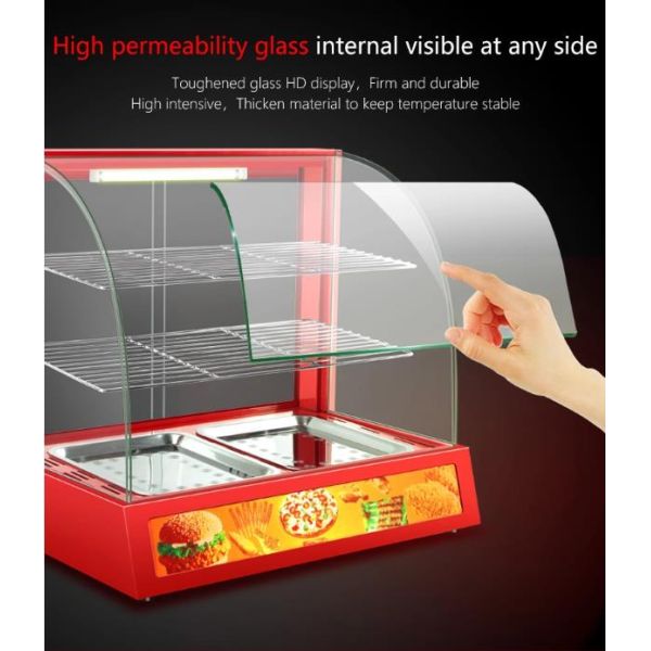 3 слоя Красная закуска для продовольствия Теплый витрина для коммерческого решения консервирования продуктов питания