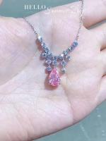 IGI Certificado Laboratório Crescido Pendentes de Diamante Pear Cut 2.84ct Rosa Cor Fantástica