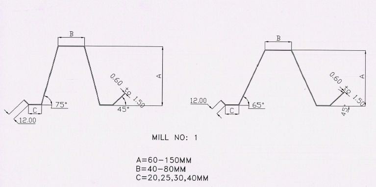 rolo do Purlin da ômega de 14 estações que forma o sistema do corte da trilha da máquina