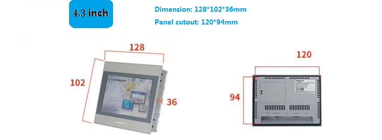 4,3 интерфейс машины дюйма HMI человеческий для промышленного контрольного монитора