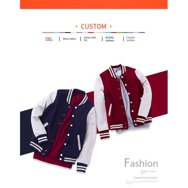 Coated Processing Type Baseball Uniform Sweater for Men's Work Clothes Custom Logo