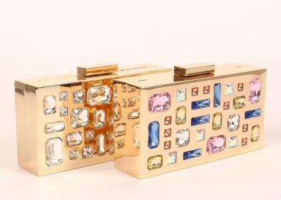 Unique Golden Crystal Stone Clutch Bag For Lady Evening Party