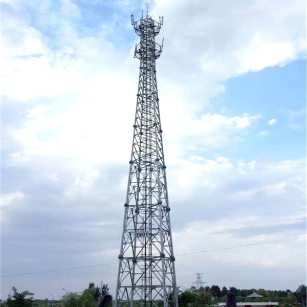 Microwave Radio Antenna Lattice Tower Angle Steel Mast 60m