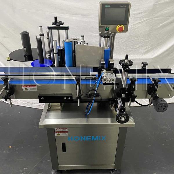 Automatic Vertical Sticker Labeling Machine Custom For Round Bottle
