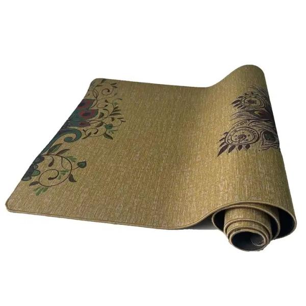 Wholesale Hot Selling Sports Grip Sustainable Eco Friendly Natural Rubber Jute Printed Yoga Mat