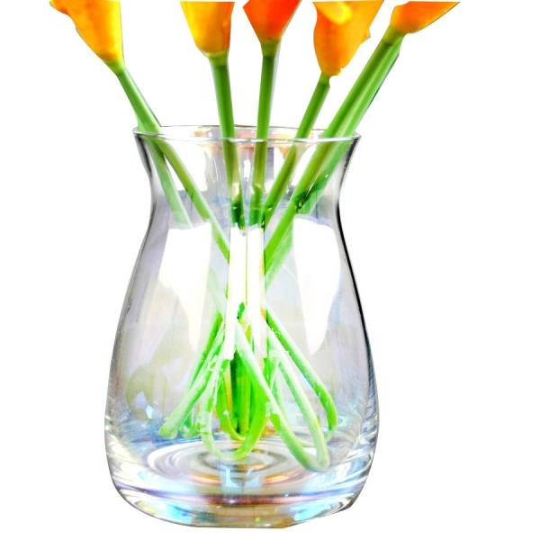 Vaso de vidro decorativo do arco-íris