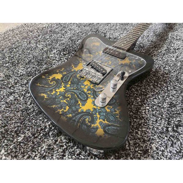 Custom Water Transfer Printing Veneer Rosewood Fingerboard Electric Guitar