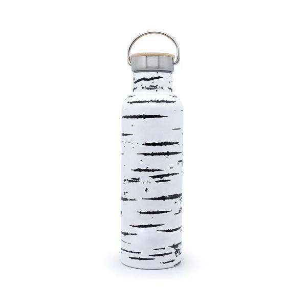 Double Wall 750ml Stainless Steel Sport Water Bottle With Bamboo Lid