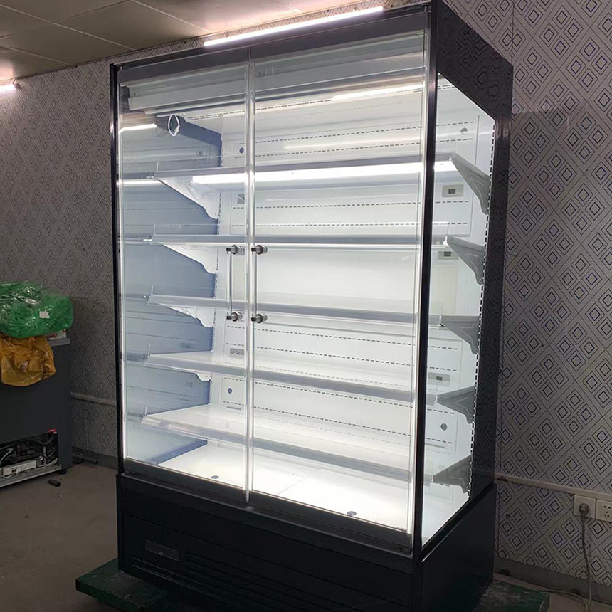 Многоэтажный двойной скользящий стеклянные двери открытый охладитель для нужд бизнеса охлаждения