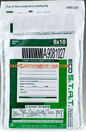 Tamper Evidence Bags With Barcode And Serial Number Bank Money Coin Deposit Change Security Bags