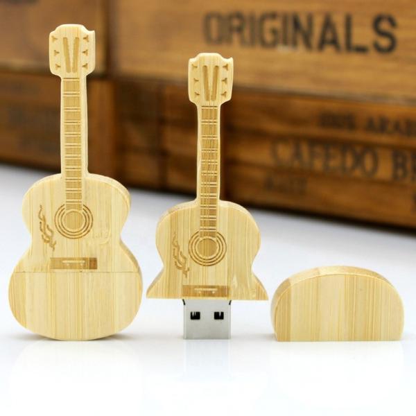 Guitar Shape Promo Gifts Wooden USB flash Drives 32Gb With Nice Gift Wood Packing