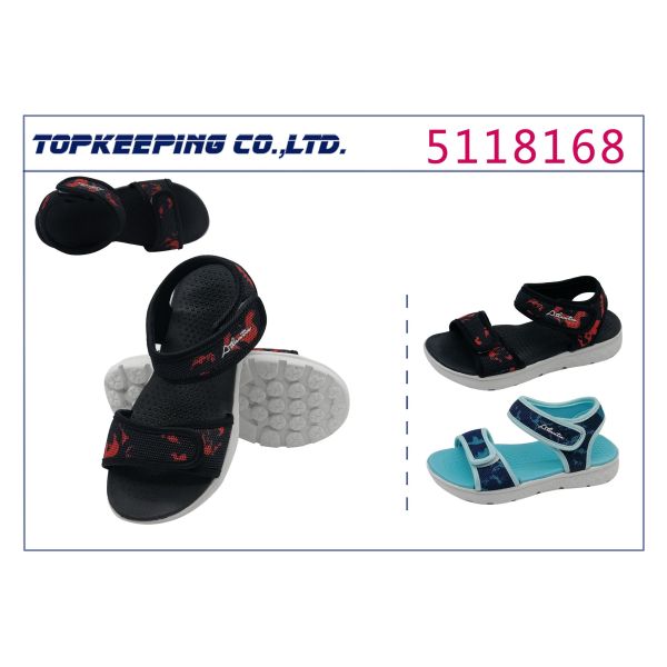 Summer Outdoor Sports Kids Eva Sandals Black Blue Waterproof