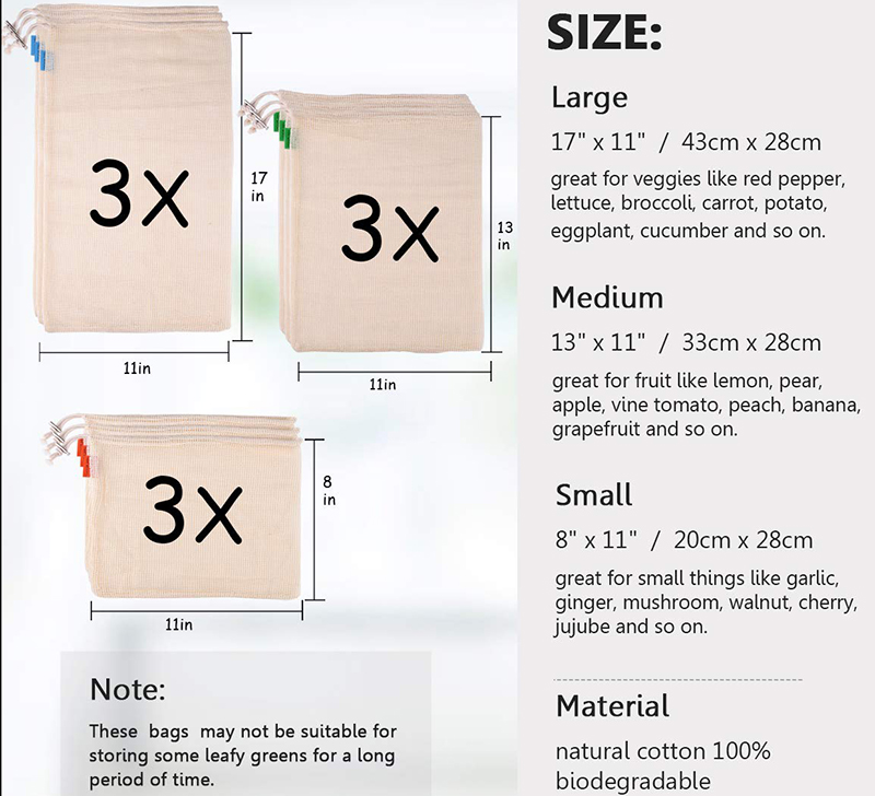 Сумки Drawstring хлопка BSCI RPET 25cm органические цепляют сумки овоща