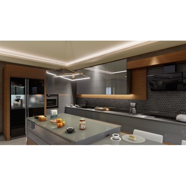 Современные модульные неофициальные советники президента со шкафом стеклянной двери верхним и светлый - голубой финиш цвета