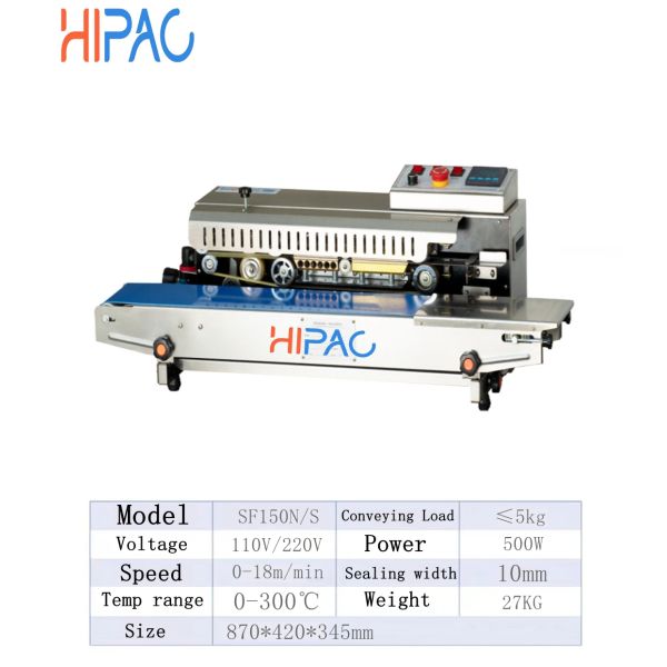 HIPAC SF150N/S Nitrogen Filling Sealing Machine Nitrogen Food Bag Sealer Inflatable Sealer Bag sealing machine