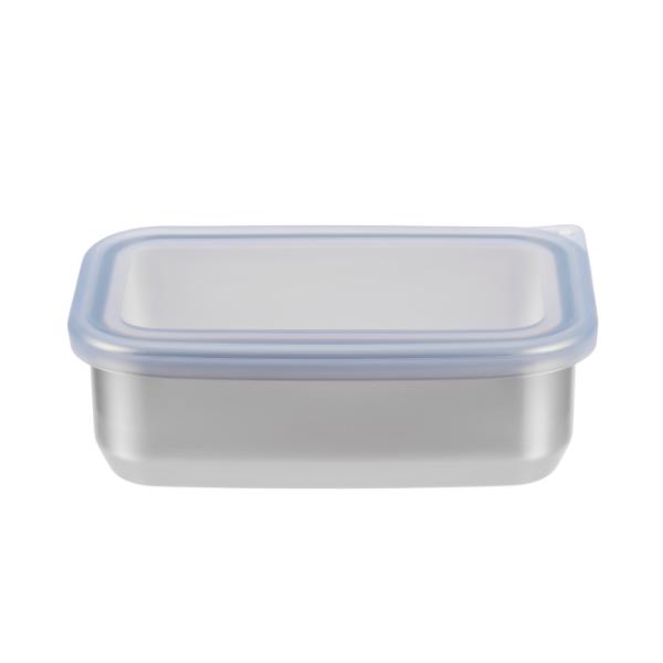 Straight-edge Stainless Steel Food Container With Silicone Lid