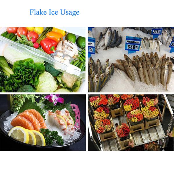 Water Cooling Condensation Way 1000kg Flake Ice Making Machine with Ice Storage Bin