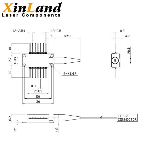808nm-980nm IR Fiber Coupled Laser Diode 14 Pin Butterfly Package With TEC PD