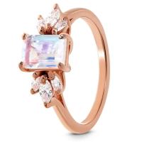 Anel delicado de 925 Sterling Silver Fashion Design Exquisite Moonstone