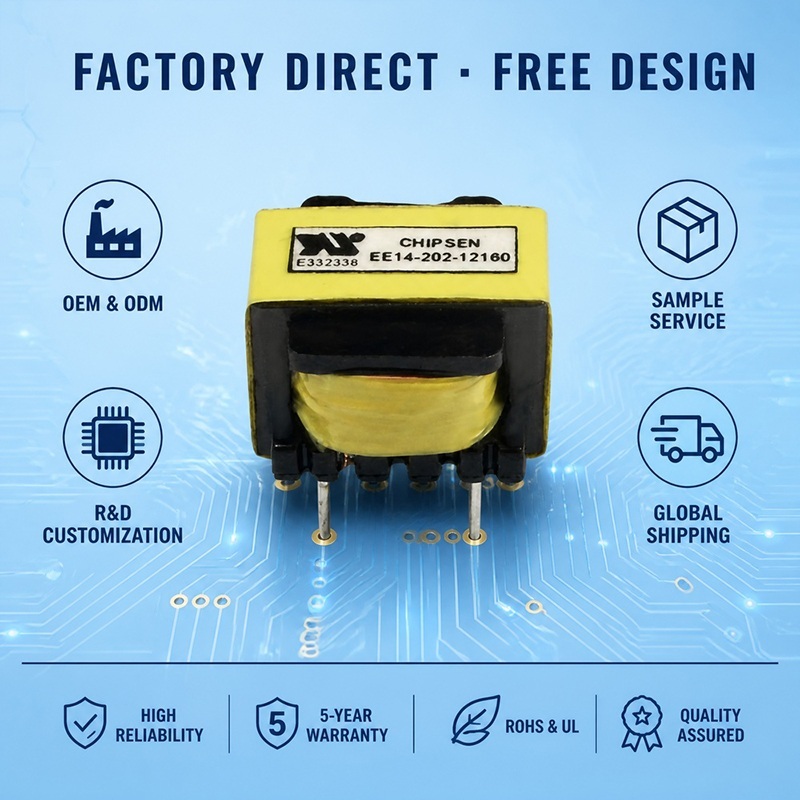 Custom EE14 High Frequency Transformer Manufacturer for DC-DC Flyback Converter