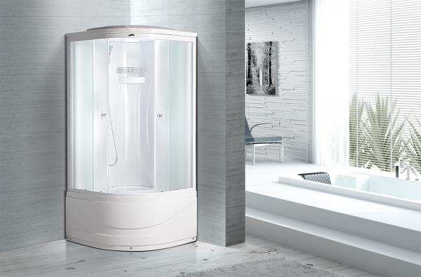 White Painted Aluminium Bathroom Shower Cabins For Home / Chain Shops