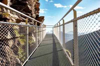 Knotted Stainless Steel Balustrade Mesh，Glass Plank Road Protective Mesh