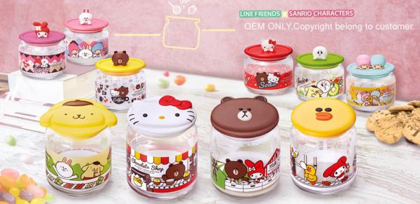 Transparent Color Glass Storage Jar Plastic Toy Figures Sell In HongKong 7 - 11 Store For Collection